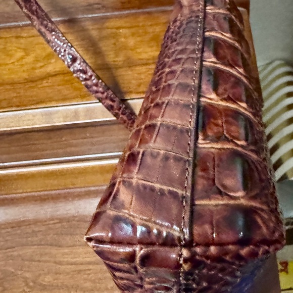 Brahmin Croc-Embossed Shoulder Bag in Pecan - Picture 4 of 10